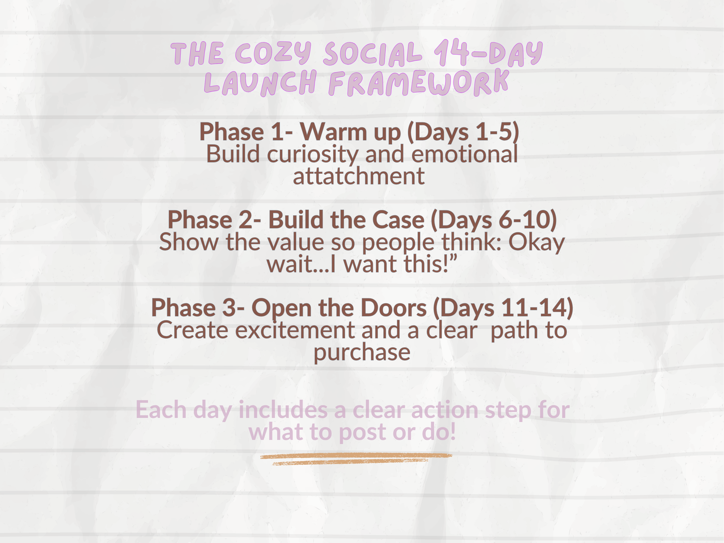 The Cozy Social 14 Day Launch Guide
